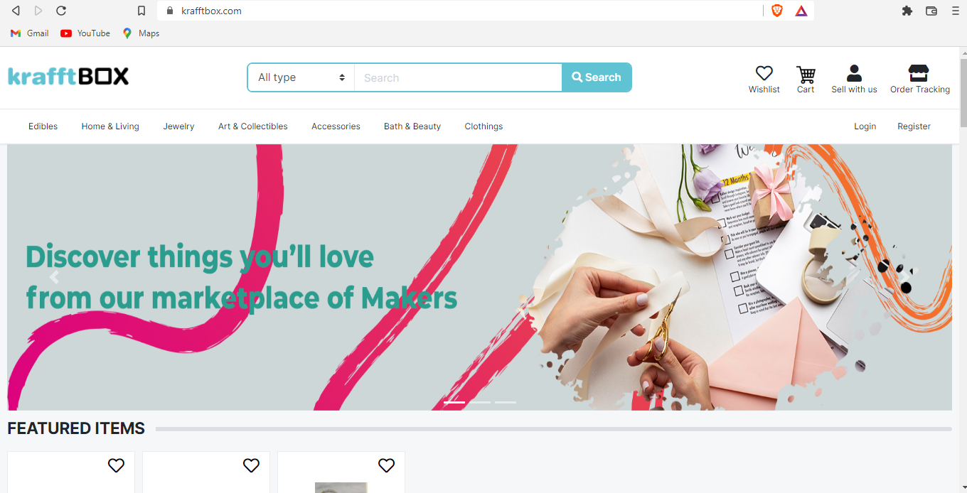 Online shopping site for handcrafts goods